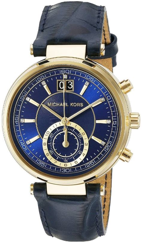 michael kors uhr damen blaues zifferblatt|Michael Kors Damen Quartz Armbanduhr, 43.00mm .